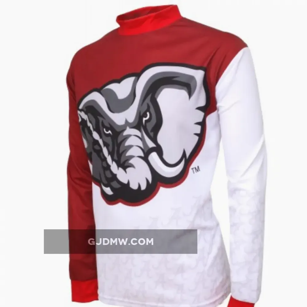 NCAA UA University of Alabama Crimson Tide Mountain Long Sleeve Bike MTB Cycling Jerseys