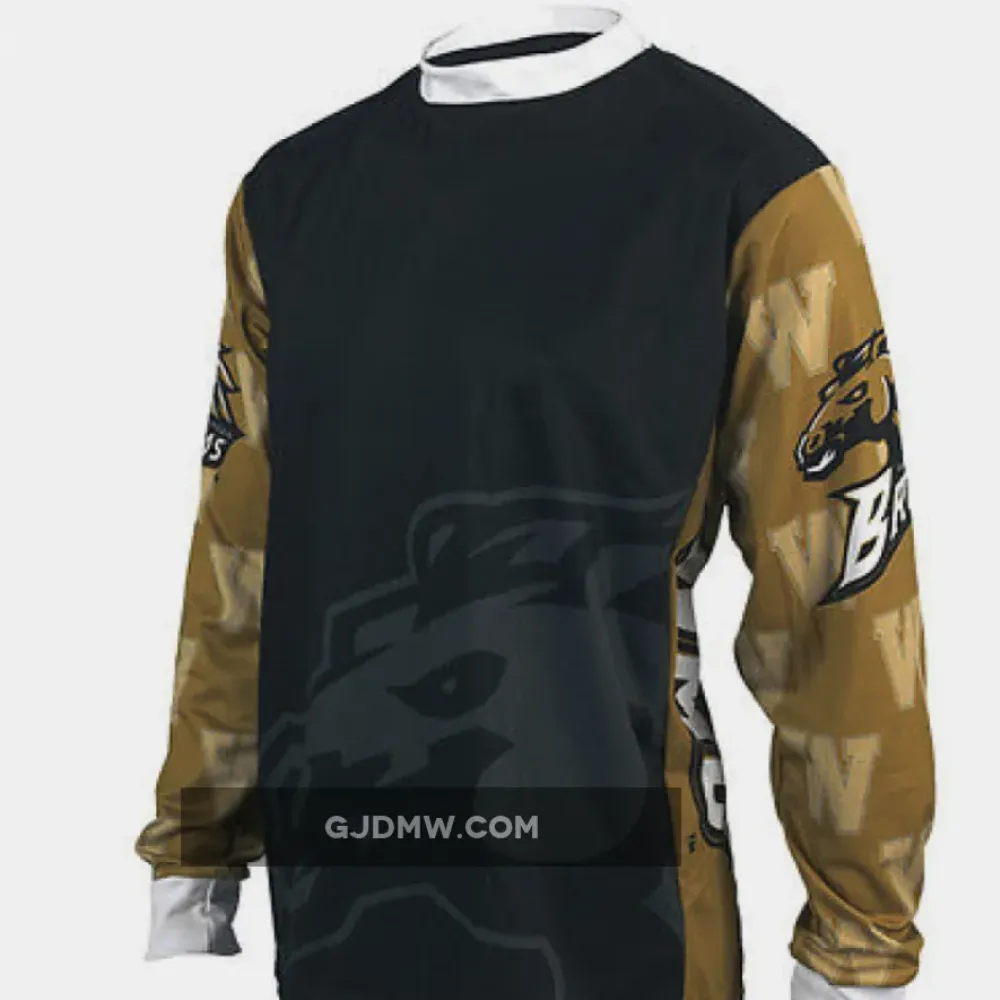 NCAA WMU Western Michigan University Broncos Mountain Long Sleeve Bike MTB Cycling Jerseys