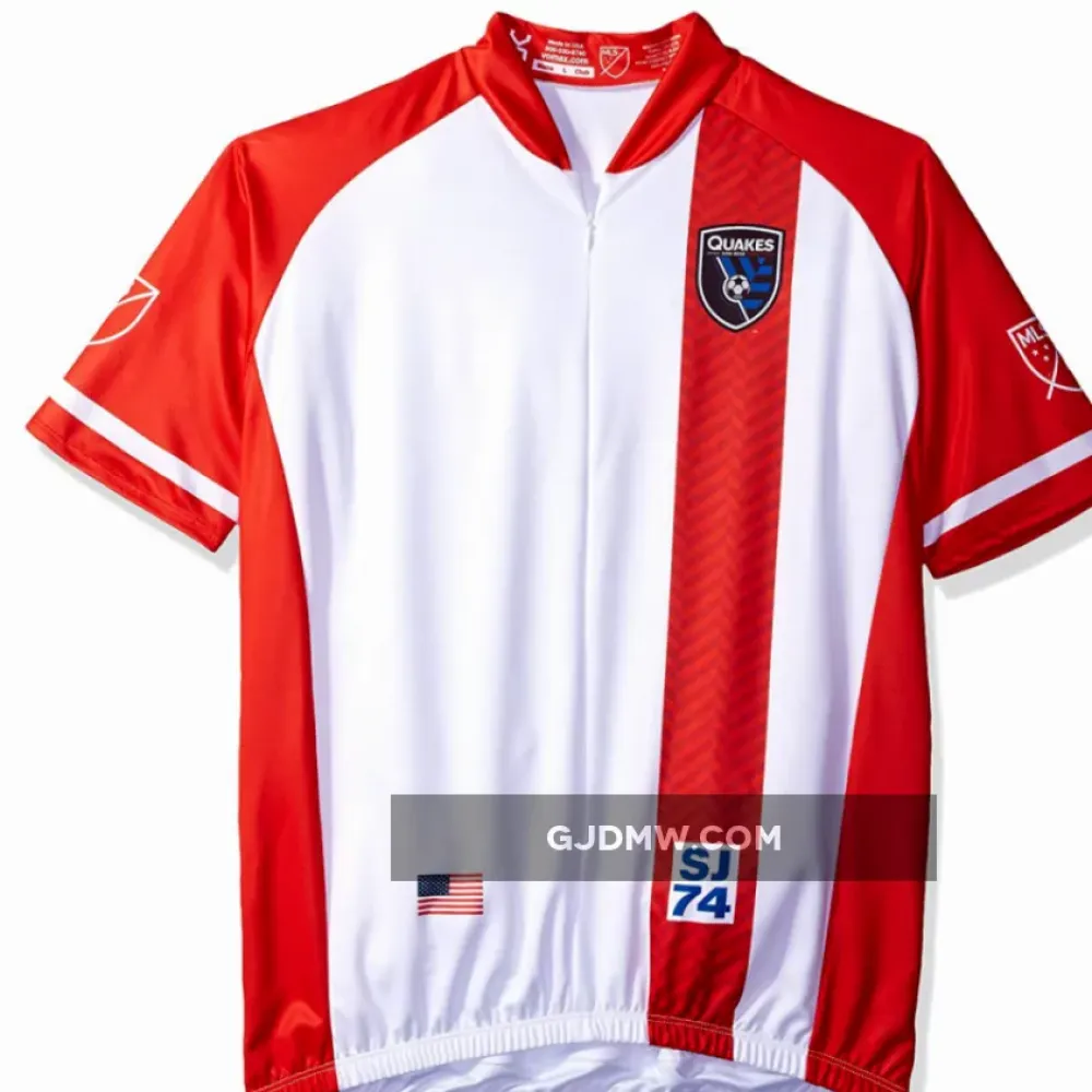 MLS San Jose Earthquakes Short Sleeve Cycling Jerseys White/Red