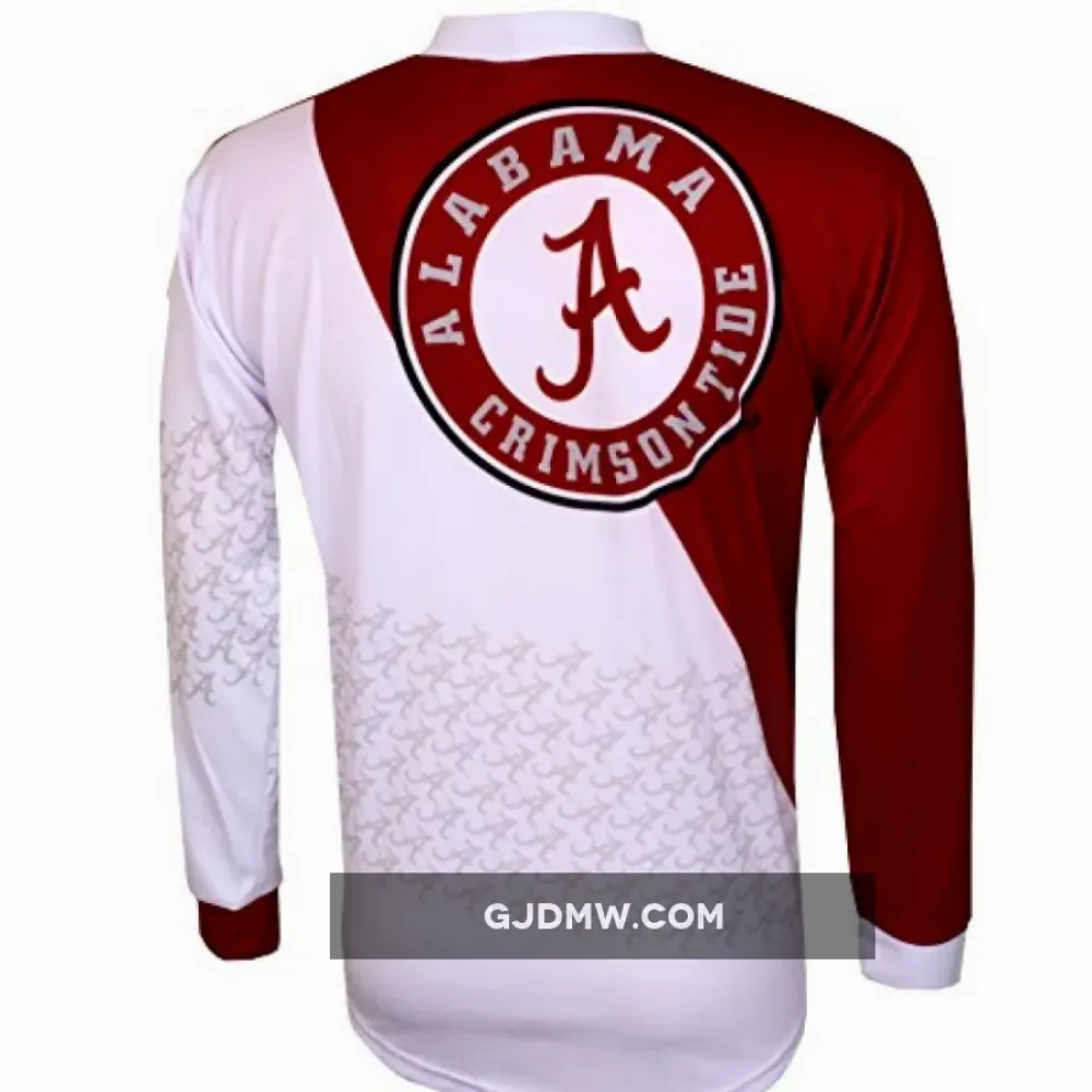 NCAA UA University of Alabama Crimson Tide Mountain Long Sleeve Bike MTB Cycling Jerseys